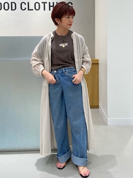 「リメイクデニム」｜「アイテム（ワンピース/ドレス）」を使った、koyaichanさん（レディース・153cm）の夏コーディネート