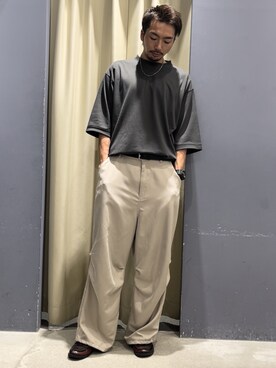 「CRAFT STANDARD BOUTIQUE（クラフトスタンダードブティック）のSNOW CAMO パンツ　＊（その他パンツ）」を使った、松田彬斉さん（メンズ・180cm）の夏コーディネート