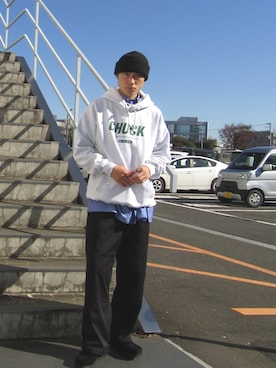 「CHUCK（チャック）のアイテム」を使った、DAIさん（メンズ・178cm）の冬コーディネート