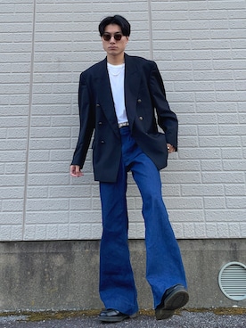 「Yves Saint Laurent（イヴサンローラン）のアイテム（テーラードジャケット）」を使った、DAIさん（メンズ・178cm）の秋コーディネート