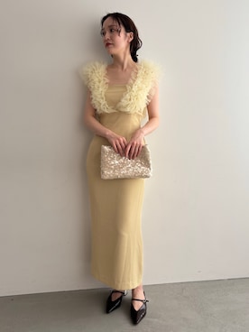「アイテム（ドレス）」を使った、藤井さん（レディース・167cm）の夏コーディネート