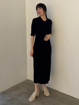 「LAGUNAMOON（ラグナムーン）のアイテム（ピアス（両耳用））」を使った、藤井さん（レディース・166cm）の冬コーディネート