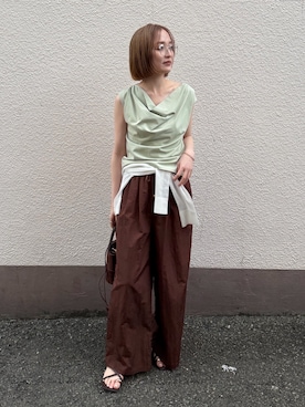 「LAGUNAMOON（ラグナムーン）のアイテム（パンツ）」を使った、藤井さん（レディース・167cm）の春コーディネート