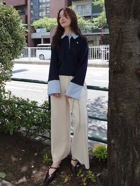 「アイテム（トップス）」を使った、藤井さん（レディース・167cm）の夏コーディネート