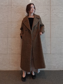 ウエストタックウールブレンドツイードコート｜ラグナムーン