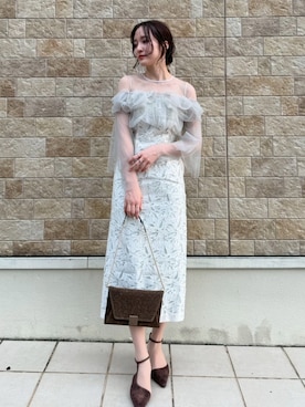 「アイテム（クラッチバッグ）」を使った、藤井さん（レディース・167cm）の秋コーディネート