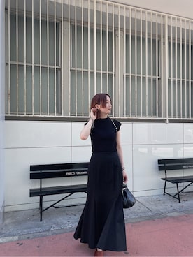 「スタイリング」｜「アイテム（アクセサリー）」を使った、藤井さん（レディース・166cm）の夏コーディネート