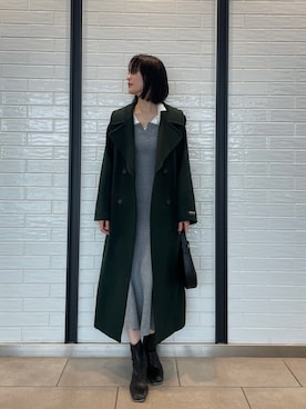「LAGUNAMOON（ラグナムーン）のアイテム（ステンカラーコート）」を使った、藤井さん（レディース・166cm）の秋コーディネート