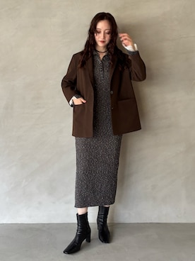 「アイテム（ワンピース）」を使った、藤井さん（レディース・167cm）の夏コーディネート