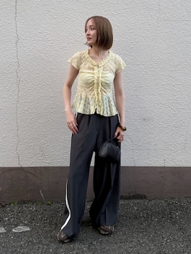 「LAGUNAMOON（ラグナムーン）のアイテム（パンツ）」を使った、藤井さん（レディース・167cm）の春コーディネート