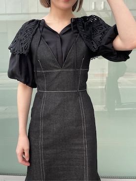 「LAGUNAMOON（ラグナムーン）のアイテム（ブレスレット）」を使った、藤井さん（レディース・166cm）の春コーディネート