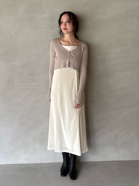 「アイテム（ワンピース）」を使った、藤井さん（レディース・167cm）の夏コーディネート