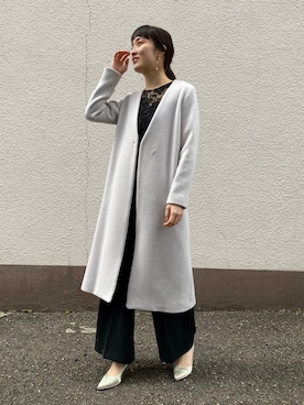 「LAGUNAMOON（ラグナムーン）のアイテム（その他アウター）」を使った、藤井さん（レディース・166cm）の冬コーディネート