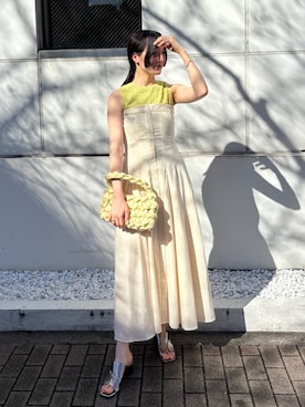 「LAGUNAMOON（ラグナムーン）のアイテム（バングル/リストバンド）」を使った、藤井さん（レディース・166cm）の春コーディネート