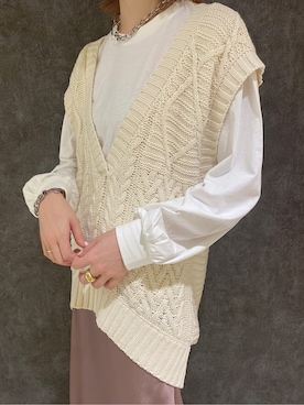 「スタイリング」｜「アイテム（アクセサリー）」を使った、藤井さん（レディース・166cm）の夏コーディネート