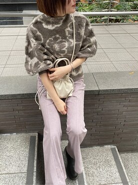 「LAGUNAMOON（ラグナムーン）のアイテム（ブレスレット）」を使った、藤井さん（レディース・166cm）の冬コーディネート