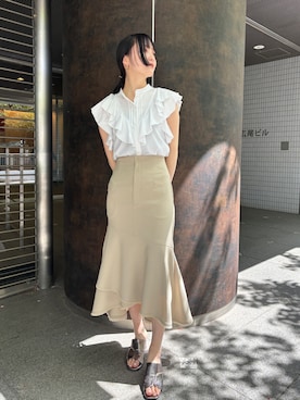 「LAGUNAMOON（ラグナムーン）のアイテム（ピアス（両耳用））」を使った、藤井さん（レディース・166cm）の春コーディネート