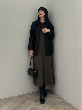 「秋先取りコーデ」｜「アイテム（ブルゾン）」を使った、藤井さん（レディース・166cm）の秋コーディネート