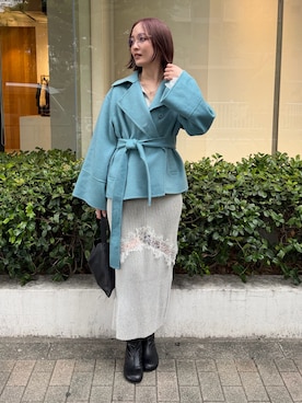 「LAGUNAMOON（ラグナムーン）のアイテム（ワンピース）」を使った、藤井さん（レディース・167cm）の秋コーディネート
