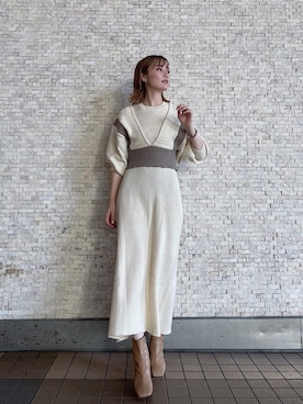「LAGUNAMOON（ラグナムーン）のアイテム（ブレスレット）」を使った、藤井さん（レディース・166cm）の秋コーディネート