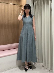 フロントZIPミックスカラーワンピース｜ラグナムーン