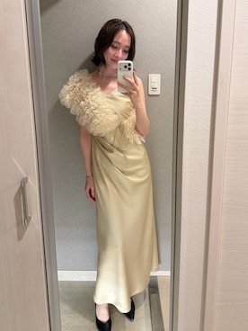 「アイテム（ドレス）」を使った、藤井さん（レディース・167cm）の冬コーディネート