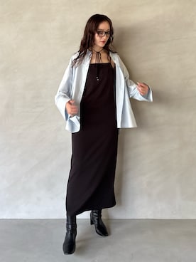 「アイテム（ワンピース）」を使った、藤井さん（レディース・167cm）の夏コーディネート