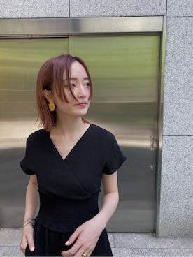 「スタイリング」｜「アイテム（アクセサリー）」を使った、藤井さん（レディース・166cm）の夏コーディネート