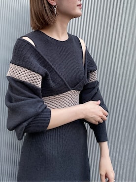 「スタイリング」｜「アイテム（ワンピース/ドレス）」を使った、藤井さん（レディース・166cm）の秋コーディネート