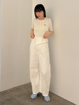 「LAGUNAMOON（ラグナムーン）のアイテム（ピアス（両耳用））」を使った、藤井さん（レディース・166cm）の冬コーディネート