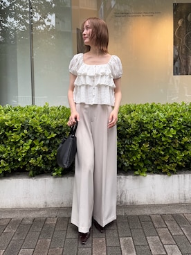 「ワントーンスタイル」｜藤井さん（レディース・167cm）の夏コーディネート