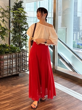 「カジュアルコーディネート」｜藤井さん（レディース・166cm）の夏コーディネート