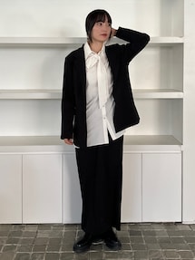 柳橋唯コラボ】ワイドスリーブタイネックシャツ｜ラグナムーン