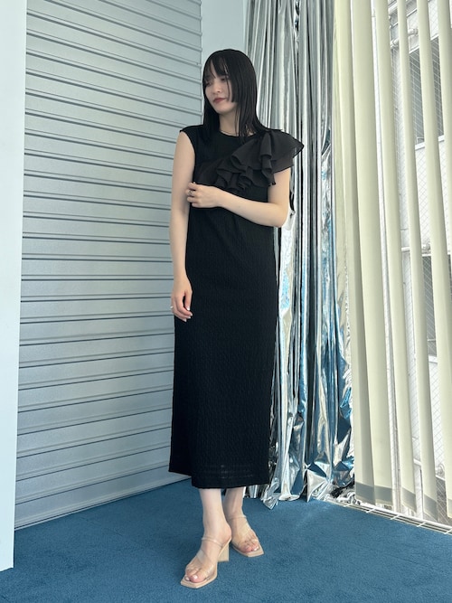 黒のペプラムドレス　ラグナムーン　Sサイズ LAGUNAMOON（ラグナムーン）の「LADYジャガードペプラムパンツ