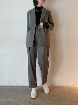 「スタイリング」｜「アイテム（ジャケット/アウター）」を使った、藤井さん（レディース・166cm）の秋コーディネート