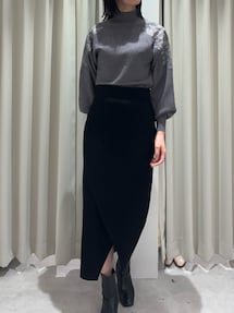 スカート moon JOSE MOON スカート CRUMPLED SLIT SKIRT/クランプルスリット
