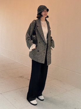 「アイテム（テーラードジャケット、その他）」を使った、藤井さん（レディース・167cm）の秋コーディネート