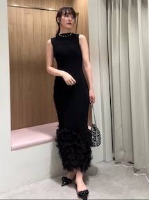 LADYリブニットチュールドレス｜ラグナムーン（LAGUNAMOON