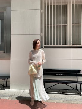 「LAGUNAMOON（ラグナムーン）のアイテム（ブレスレット）」を使った、藤井さん（レディース・166cm）の春コーディネート