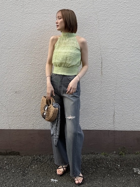 「LAGUNAMOON（ラグナムーン）のアイテム」を使った、藤井さん（レディース・167cm）の春コーディネート