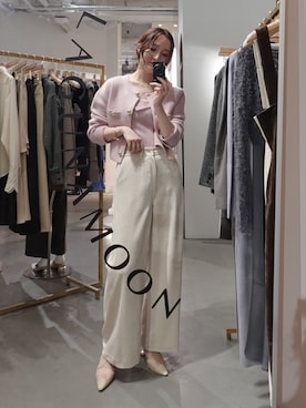 「アイテム（ノーカラージャケット）」を使った、藤井さん（レディース・167cm）の秋コーディネート