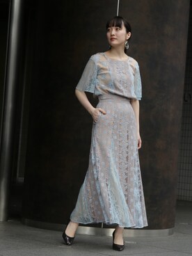 「LAGUNAMOON（ラグナムーン）のLADYコンフォートパンプス（パンプス）」を使った、藤井さん（レディース・166cm）の春コーディネート