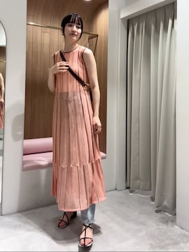 「LAGUNAMOON（ラグナムーン）のアイテム（ピアス（両耳用））」を使った、藤井さん（レディース・166cm）の夏コーディネート