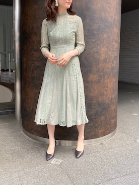 「LAGUNAMOON（ラグナムーン）のLADYコンフォートパンプス（パンプス）」を使った、藤井さん（レディース・166cm）の春コーディネート