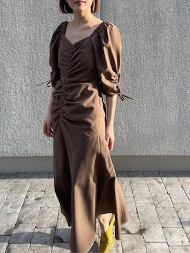 「スタイリング」｜「アイテム（ワンピース/ドレス）」を使った、藤井さん（レディース・166cm）の冬コーディネート