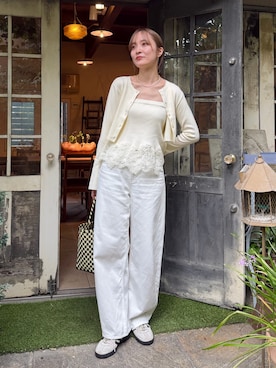「ホワイトデニム」｜藤井さん（レディース・167cm）の秋コーディネート