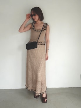 「LAGUNAMOON（ラグナムーン）のアイテム」を使った、藤井さん（レディース・167cm）の夏コーディネート