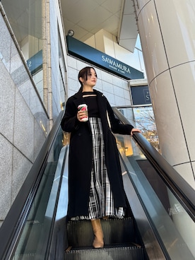 「LAGUNAMOON（ラグナムーン）のアイテム（その他アウター）」を使った、藤井さん（レディース・166cm）の冬コーディネート