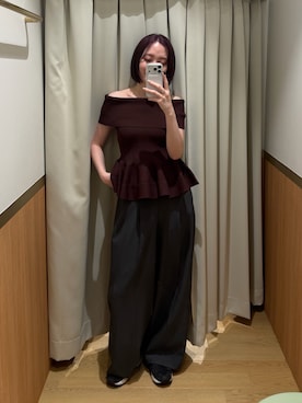 「チャコールグレー」｜藤井さん（レディース・167cm）の夏コーディネート