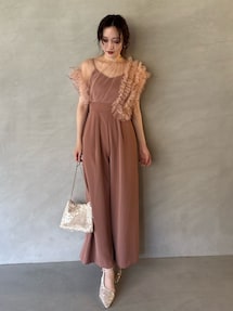 ラグナムーン　LADYバイカラーメロードッキングコンビネゾン　ピンク LAGUNAMOON ラグナムーン LADYバイカラーメロードッキングコンビネゾン